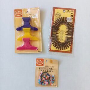 Lot of 3 Vintage 1980s Goody Hair Accessories Clips Flexible Comb Ponytail Holde